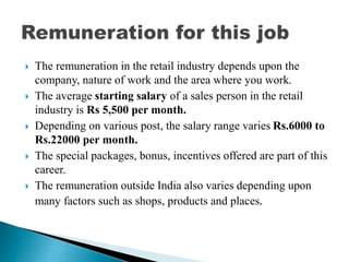 job opportunities in retail industry