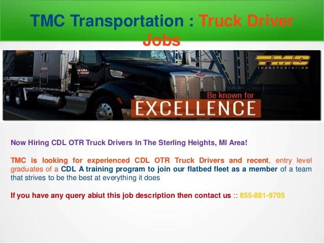job opportunities for truck drivers commercial truck driver job description