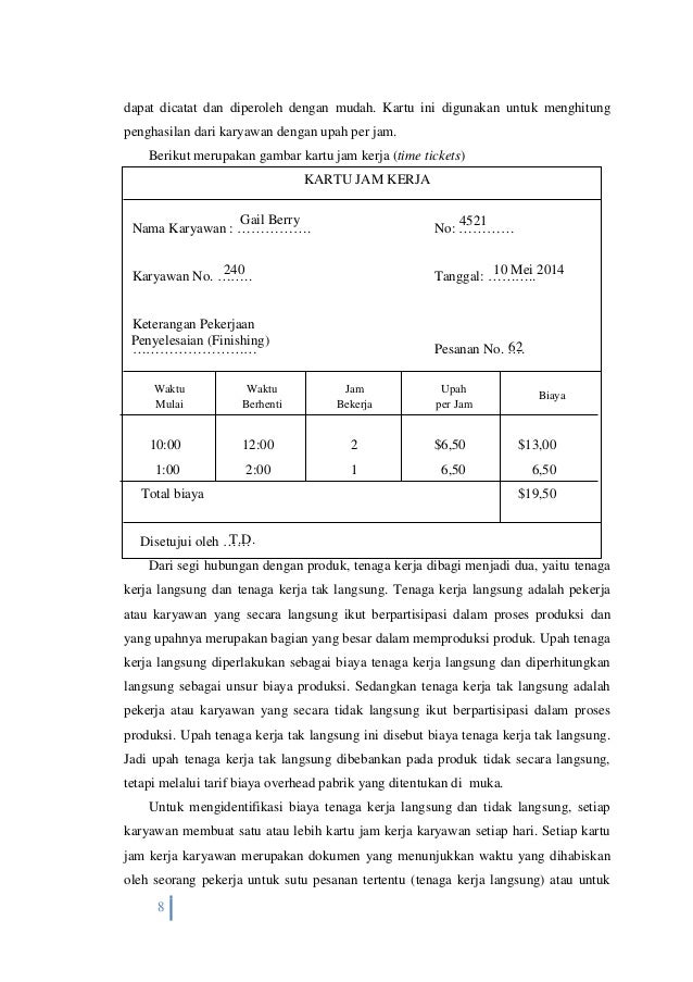 Job Order Costing Contoh Soal