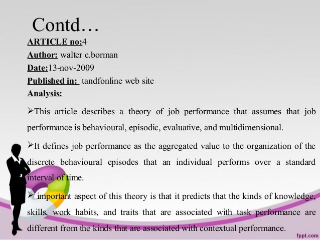 job performance main work articles