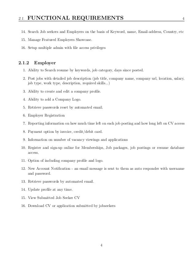 Jobportal description in resume