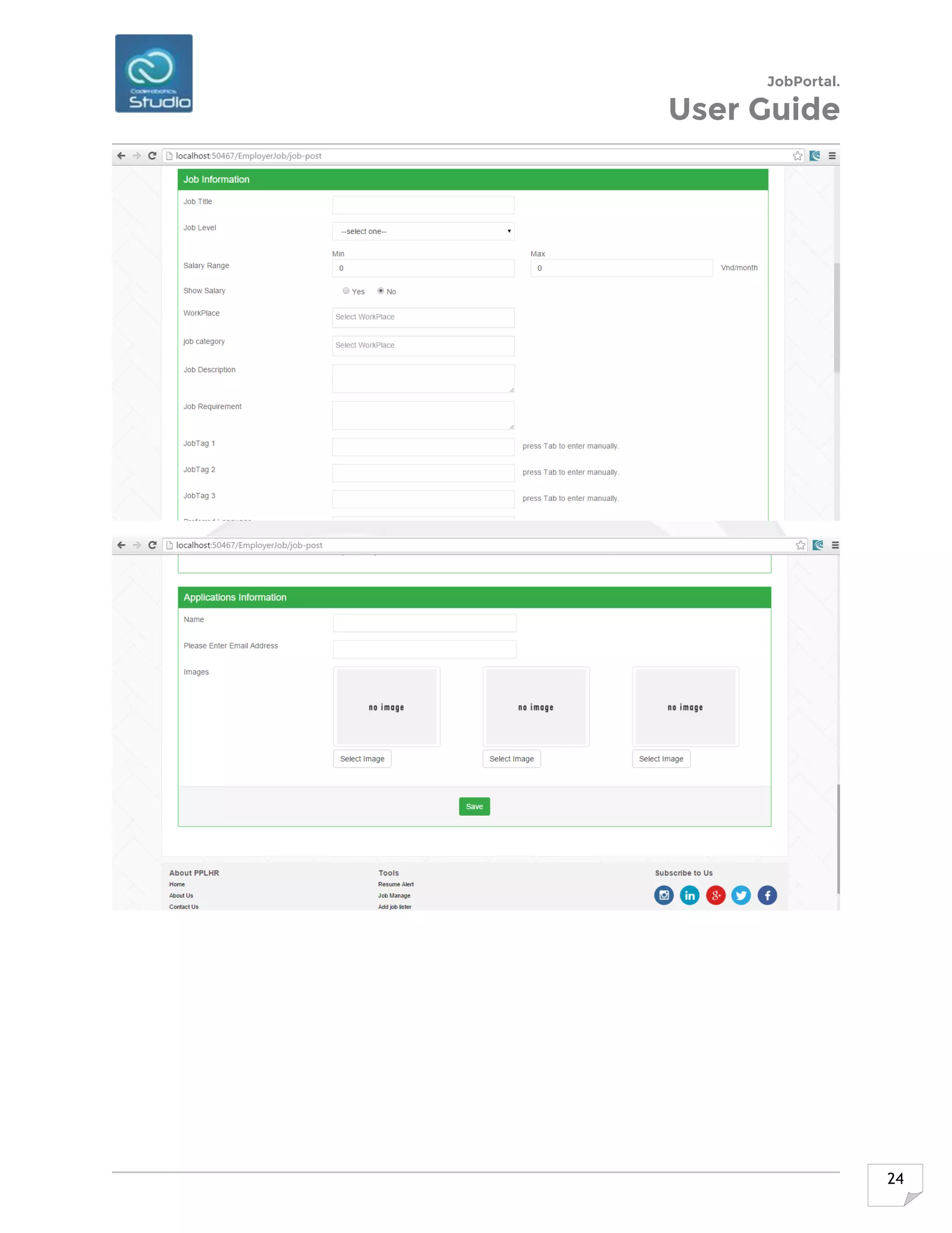JobPortal.
User Guide
24
 