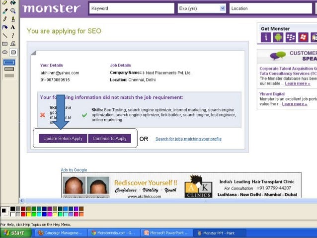monster resume database