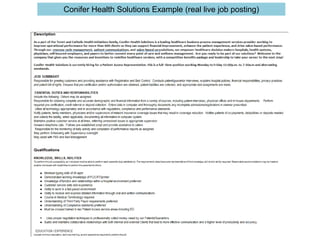 Conifer Health Solutions Example (real live job posting)
 