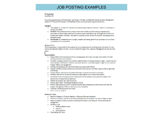 JOB POSTING EXAMPLES
 
