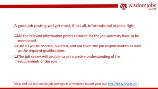 Job. Post Style Guide Job posting guide | PDF