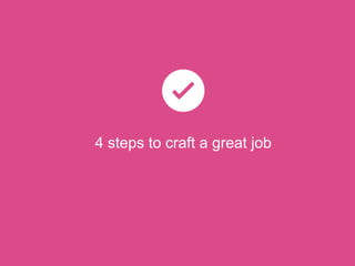How does it work?
4 steps to craft a great job
 