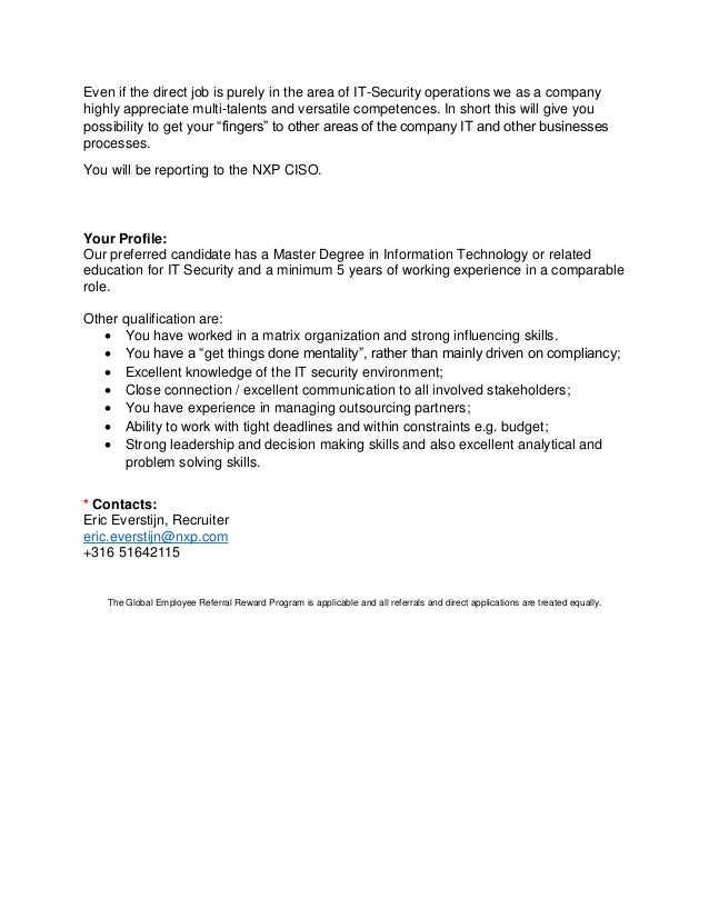 Job profile it security operations manager copy