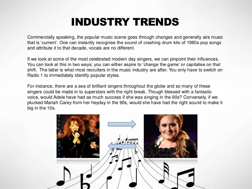 Singers and Lighting Technicians Two job roles in the music industry