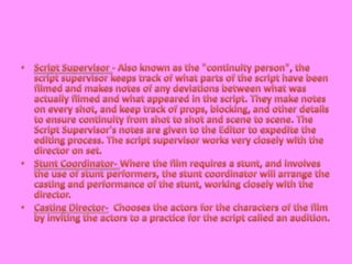 Job roles in film production | PPTX