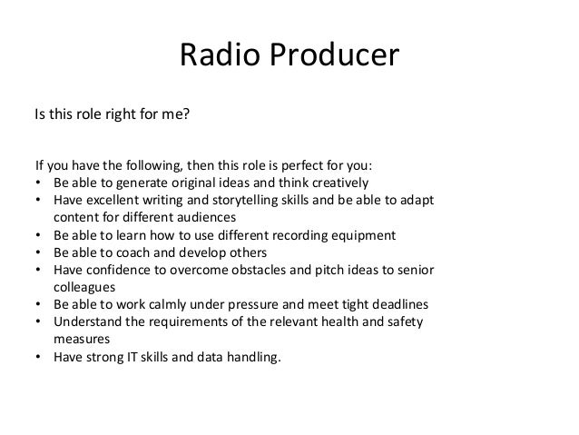 Job Roles In The Radio Industry