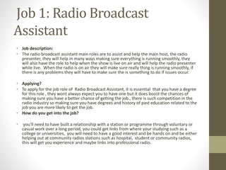 Job roles in radio | PPTX