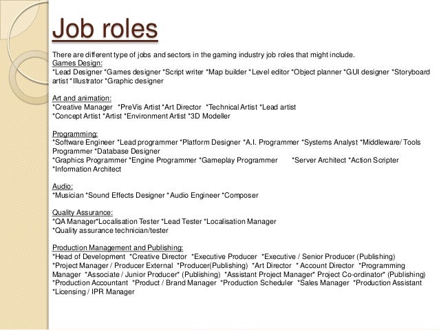 animation job descriptions