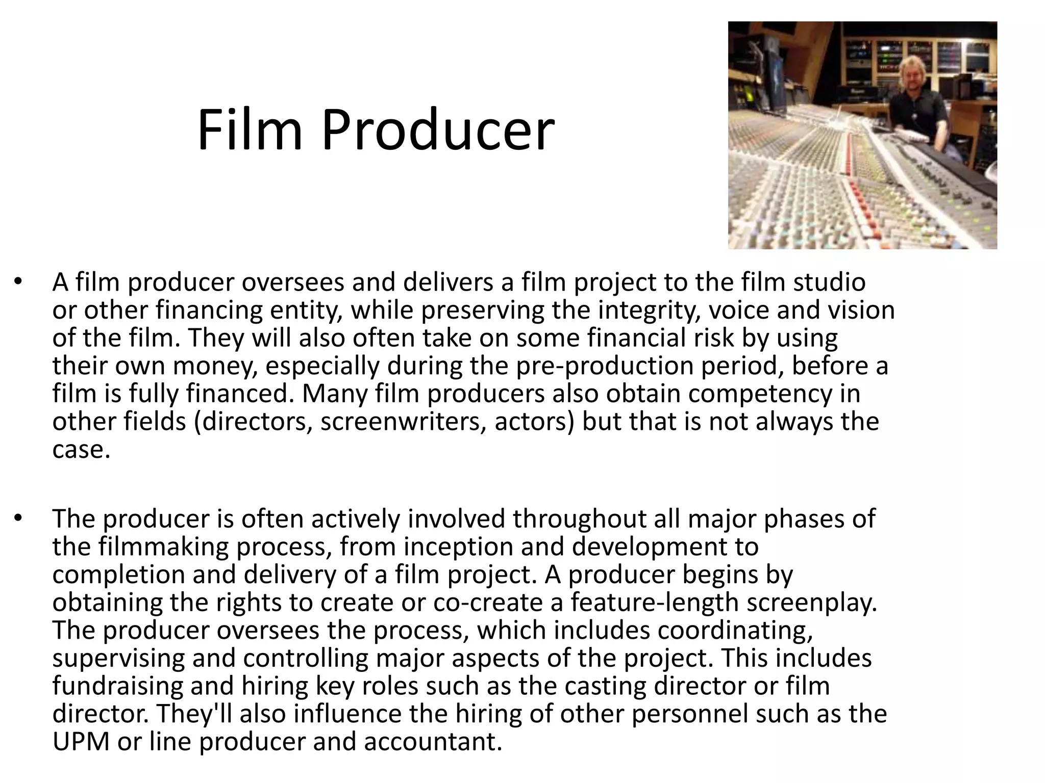 Job roles in the media industry | PPTX