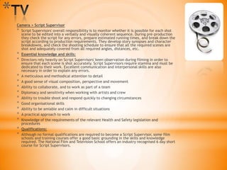 Job roles in tv | PPTX