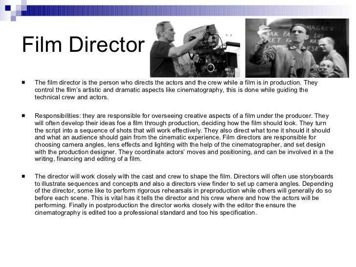 Job roles in tv & the film industry