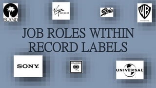 JOB ROLES WITHIN
RECORD LABELS
 
