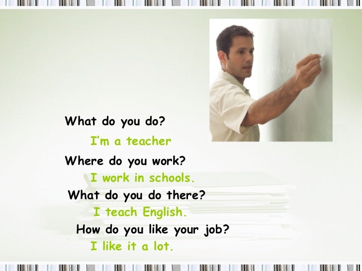 jobs and professions how do you work