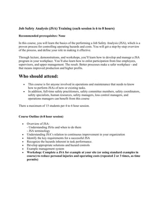 Job Safety Analysis