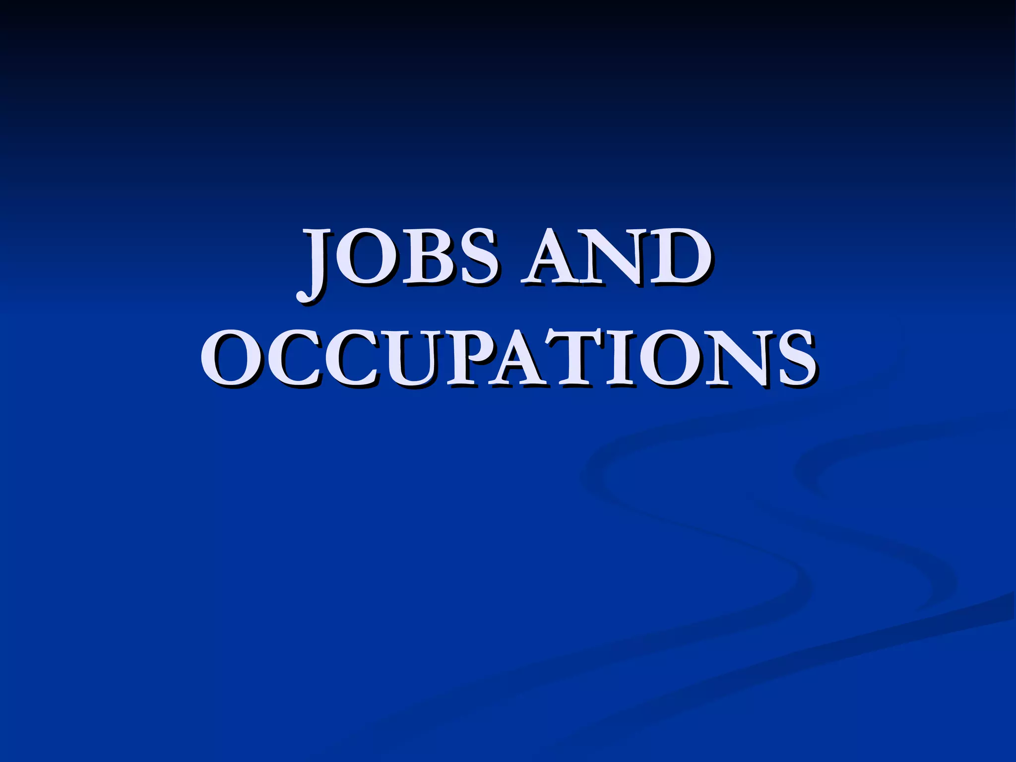 Jobs and occupations | PPT
