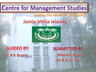 Centre for Management Studies
 