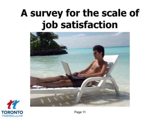 Page 11
A survey for the scale of
job satisfaction
 