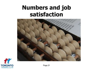 Page 21
Numbers and job
satisfaction
 