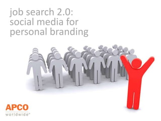 job search 2.0:
social media for
personal branding
 