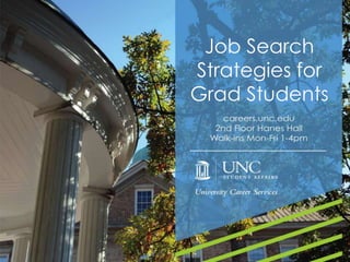 Job Search
Strategies for
Grad Students
 