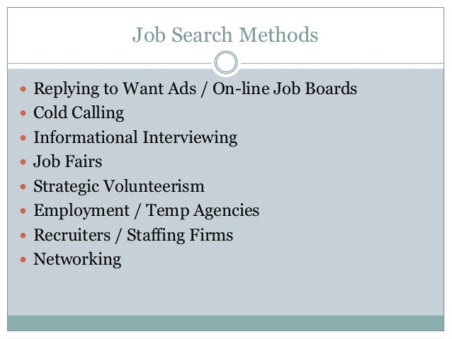 job search strategies cold calling job search