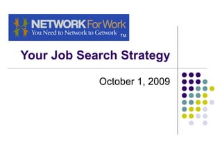 Your Job Search Strategy October 1, 2009 