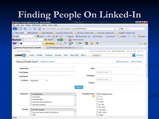 Finding People On Linked-In 
