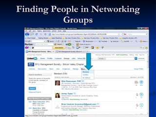 Finding People in Networking Groups 