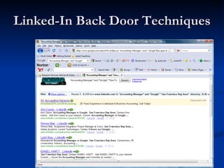 Linked-In Back Door Techniques 