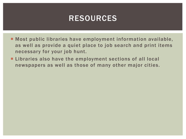 Job Search Techniques 101 | PPT