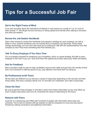 Cleared Job Fair Handbook | October 3, 2024 | PDF