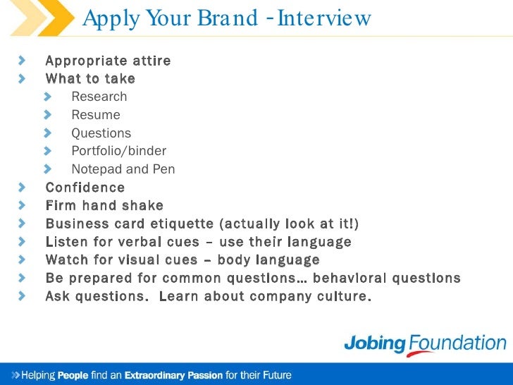 job seeker presentation building
