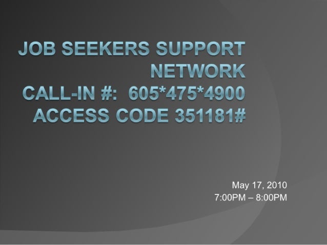 Job Seekers Support Network Cc2 05172010 Emailedprework