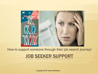 Job Seeker Support  How to support someone through their job search journey! Copyright 2010 Career Ministries 