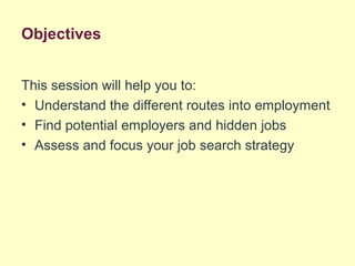 Job seeking and hidden jobs | PPT