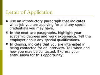 Job Paragraph Job seeking skills | PPT