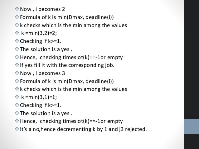 Job sequencing with deadlines(with example)