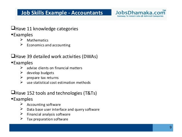 jobs skills examples