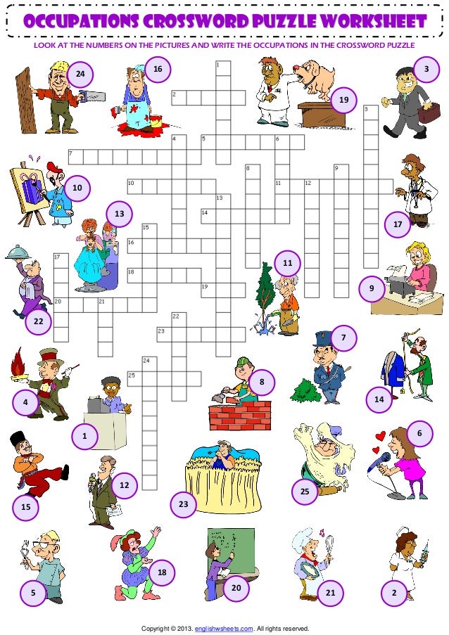 Jobs Occupations Professions Criss Cross Crossword Puzzle Vocabulary Jobs Occupations Professions Criss Cross Crossword Puzzle Vocabulary