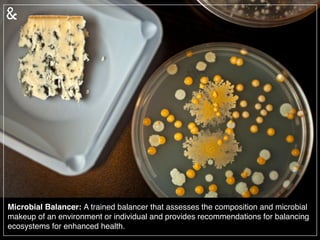 Microbial Balancer: A trained balancer that assesses the composition and microbial
makeup of an environment or individual ...