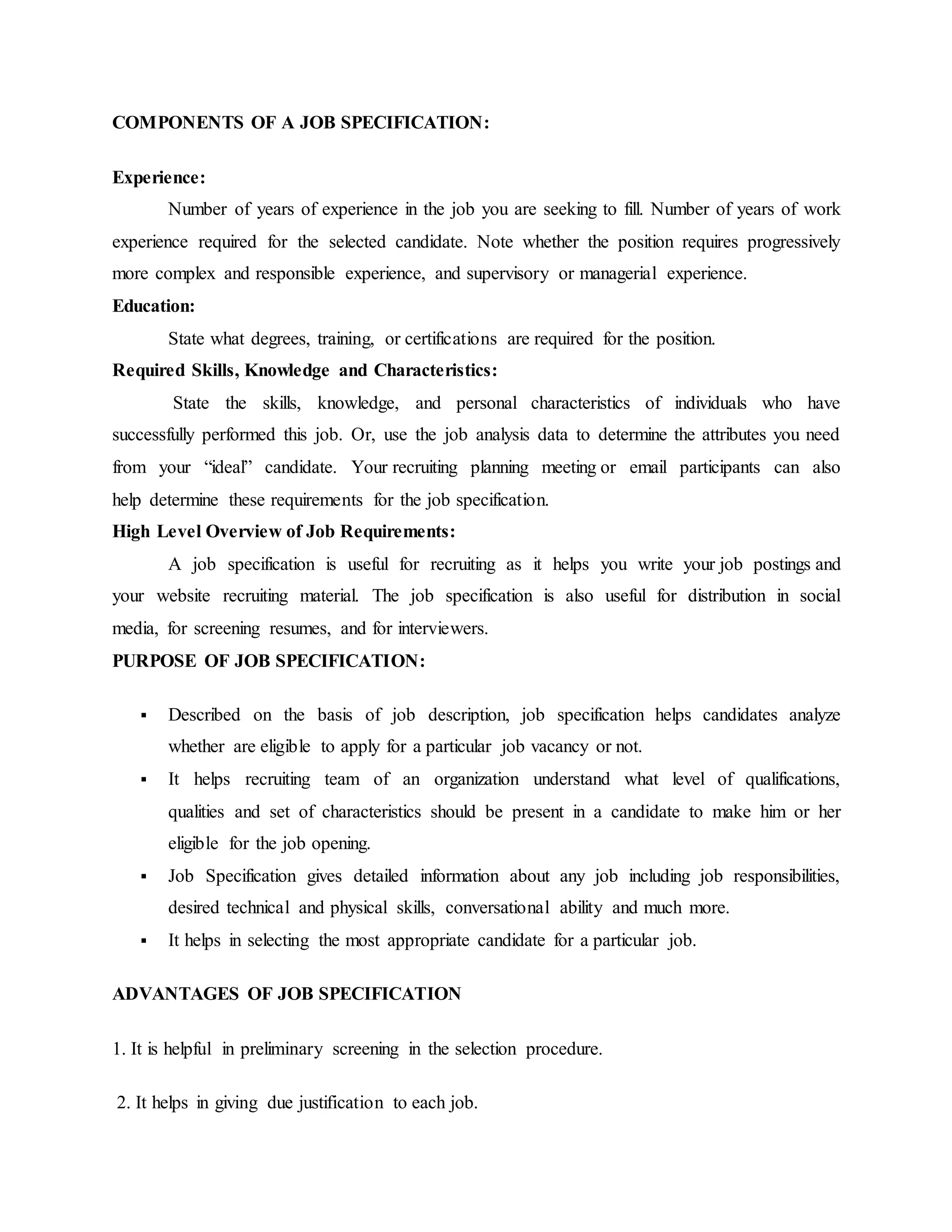Job specification | DOCX