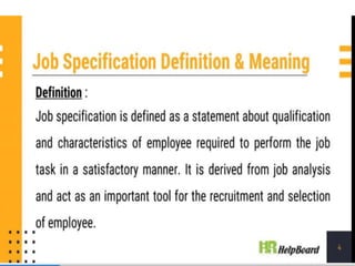 Job Specification 
