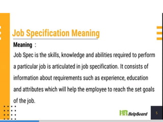 Job Specification 