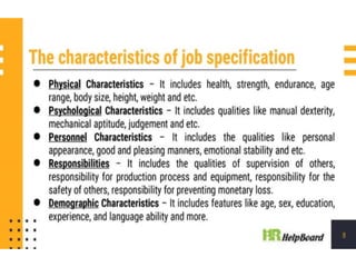 Job Specification 