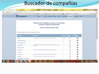 Buscador	
  de	
  compañías	
  
 